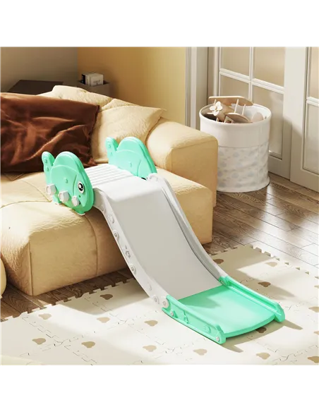 AIYAPLAY Kids Sofa Slide with 130cm Extended Length, HDPE Toddler Slide for Sofa, Bed, Stairs, Easy Assemble & Storage, Green