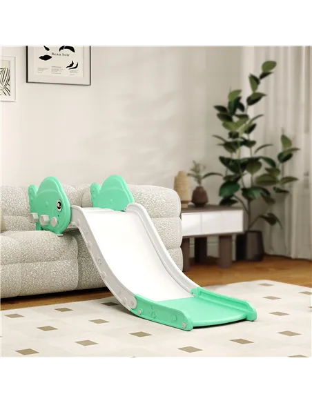 AIYAPLAY Kids Sofa Slide with 130cm Extended Length, HDPE Toddler Slide for Sofa, Bed, Stairs, Easy Assemble & Storage, Green