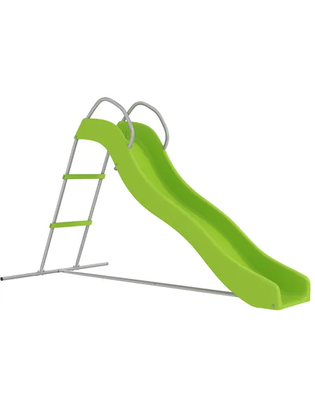 AIYAPLAY Freestanding Kids Slide with Climbing Ladder, Outdoor Playground Equipment for Ages 3-8 Years, Green