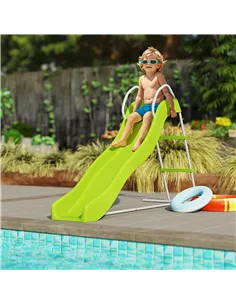 AIYAPLAY Freestanding Kids Slide with Climbing Ladder, Outdoor Playground Equipment for Ages 3-8 Years, Green 2
