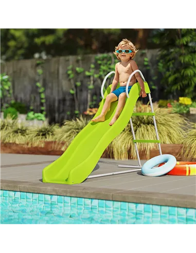 AIYAPLAY Freestanding Kids Slide with Climbing Ladder, Outdoor Playground Equipment for Ages 3-8 Years, Green