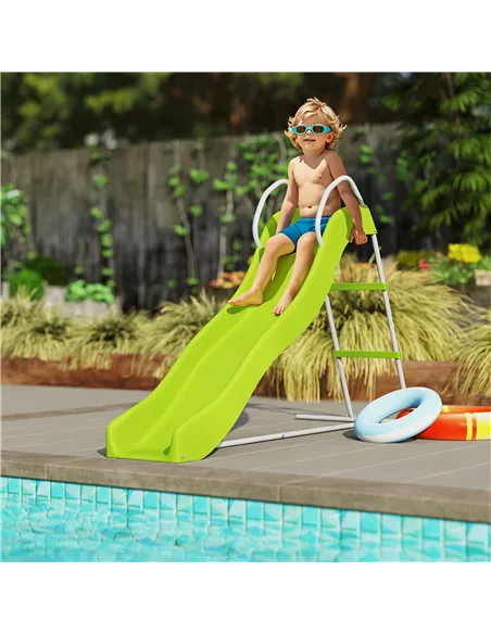 AIYAPLAY Freestanding Kids Slide with Climbing Ladder, Outdoor Playground Equipment for Ages 3-8 Years, Green
