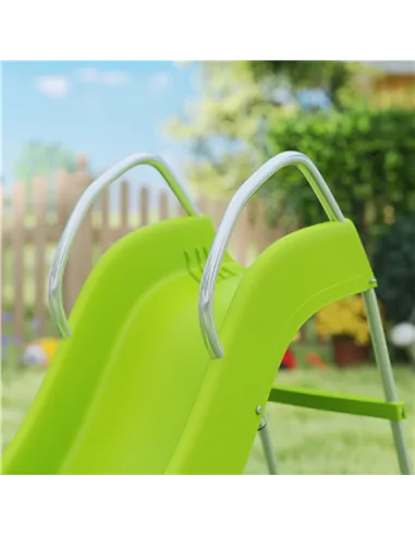 AIYAPLAY Freestanding Kids Slide with Climbing Ladder, Outdoor Playground Equipment for Ages 3-8 Years, Green