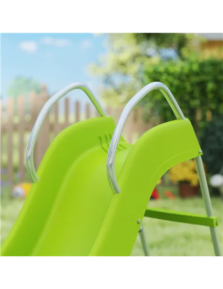 AIYAPLAY Freestanding Kids Slide with Climbing Ladder, Outdoor Playground Equipment for Ages 3-8 Years, Green