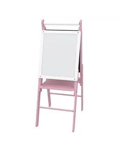 AIYAPLAY Three-In-One Easel for Kids, with Paper Roll, Adjustable Height - Pink