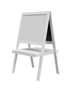 AIYAPLAY Kids Easel, Art Easel with Double Sided Whiteboard, Chalkboard, Storage, 2 in 1 Standing Easel for Toddlers 18-48 Month