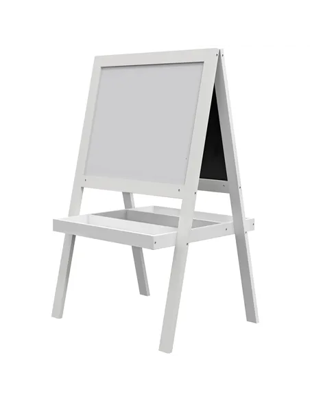 AIYAPLAY Kids Easel, Art Easel with Double Sided Whiteboard, Chalkboard, Storage, 2 in 1 Standing Easel for Toddlers 18-48 Month