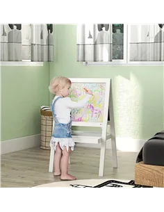 AIYAPLAY Kids Easel, Art Easel with Double Sided Whiteboard, Chalkboard, Storage, 2 in 1 Standing Easel for Toddlers 18-48 Month 2
