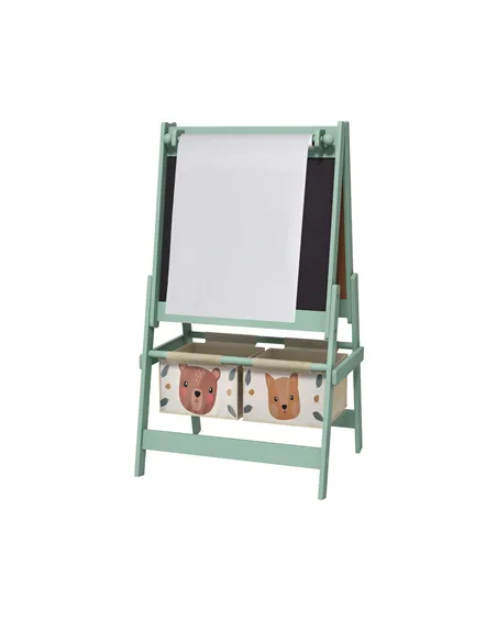 AIYAPLAY Three-In-One Kids Easel with Paper Roll, Art Easel, with Storage - Green