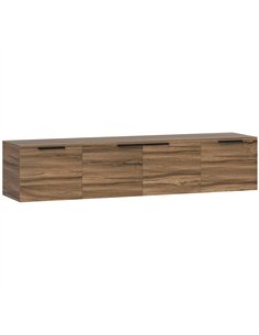 HOMCOM Floating TV Unit, 150 cm Wall Mounted TV Stand Cabinet with Shelves and Doors, Entertainment Media Console for Living Roo