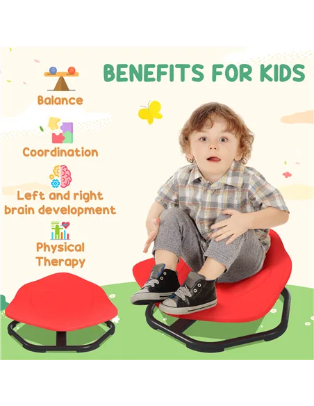 AIYAPLAY Sensory Spinning Chair for Kids, for Coordination, Balance, Red