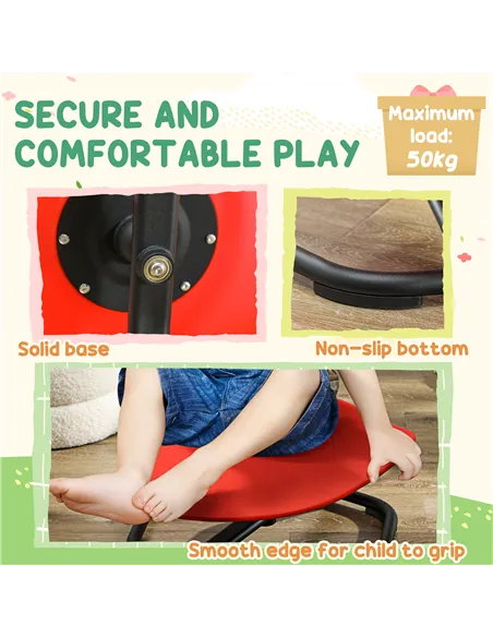AIYAPLAY Sensory Spinning Chair for Kids, for Coordination, Balance, Red