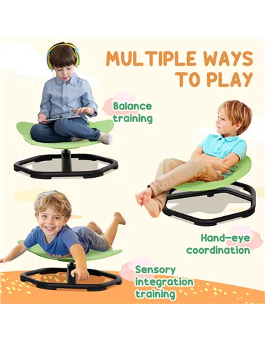 AIYAPLAY Elephant-Shaped Spinning Chair for Autism, 3-6 Years, Green