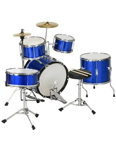 AIYAPLAY 11-Piece Kids Drum Kits w/ Stool, Drumsticks, Pedal, Cymbals, for 3-6 Years, Blue
