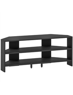 HOMCOM Corner TV Stand with 2 Open Shelves for 47 Inch TV - Black