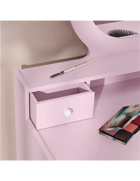 AIYAPLAY Kids Dressing Table Set Kids Make up Table with Stool and Mirror, Storage Drawers, Gift for Aged 3-8