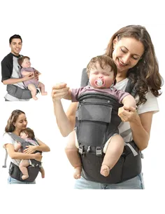AIYAPLAY 6-in-1 Baby Carrier for Newborns-Toddlers, with Removable Seat, for Ages 0-36 Months, Up to 15kg, Grey