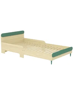AIYAPLAY Toddler Bed with Safety Rail, for Ages 3-10 Years, 195 x 103 x 60.5cm, Green