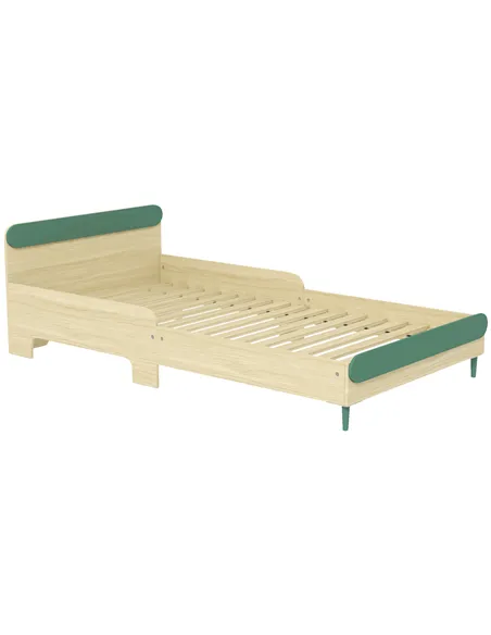 AIYAPLAY Toddler Bed with Safety Rail, for Ages 3-10 Years, 195 x 103 x 60.5cm, Green