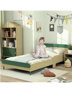 AIYAPLAY Toddler Bed with Safety Rail, for Ages 3-10 Years, 195 x 103 x 60.5cm, Green 2