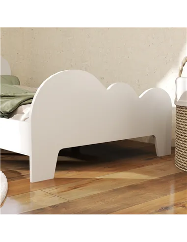 AIYAPLAY Cloud-Themed Toddler Bed Frame with Safety Rails, 143.5 x 74.5 x 56cm