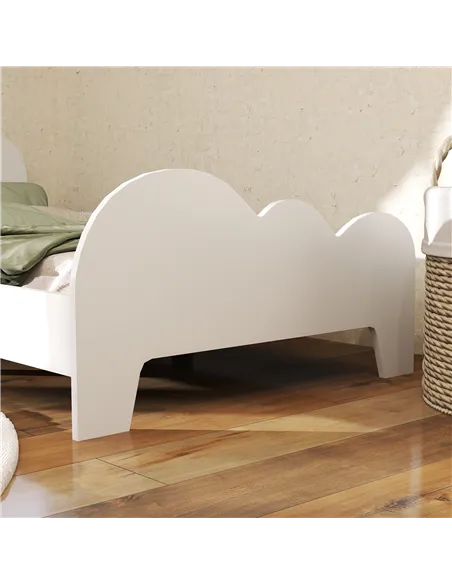 AIYAPLAY Cloud-Themed Toddler Bed Frame with Safety Rails, 143.5 x 74.5 x 56cm