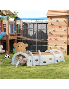 AIYAPLAY Monkey-Design Kids Play Tunnel for Crawling, Climbing, for ages 3-6 Years, Brown 2