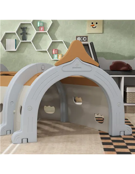 AIYAPLAY Monkey-Design Kids Play Tunnel for Crawling, Climbing, for ages 3-6 Years, Brown