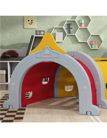 AIYAPLAY Kids Play Tunnel with Lion Design for 3-6 Years, Crawling, Climbing, Indoors & Outdoors