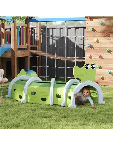 AIYAPLAY Crocodile Design Kids Play Tunnel for Ages 3-6 Crawl and Climb
