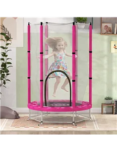 AIYAPLAY 4.6ft Toddler Trampoline w/ Safety Enclosure Net, for Indoor Outdoor Use, Ages 3-6 Years, Pink 2