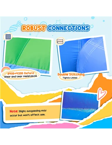 AIYAPLAY Inflatable Bouncy Castle with 550W Blower, Basketball Hoop, Long Slide, Dart Board, Carrying Bag, 385 x 290 x 180 cm