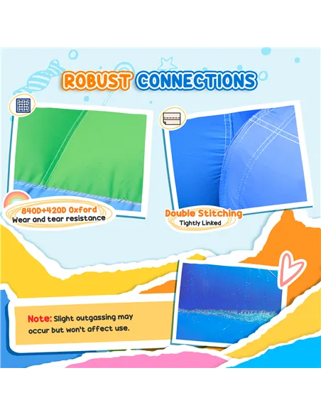 AIYAPLAY Inflatable Bouncy Castle with 550W Blower, Basketball Hoop, Long Slide, Dart Board, Carrying Bag, 385 x 290 x 180 cm