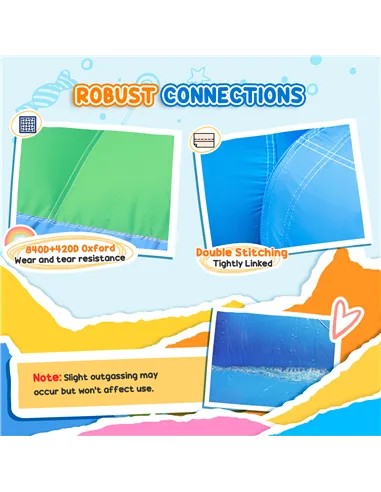 AIYAPLAY 8 in 1 Inflatable Bounce House with 680W Blower, Slide, 2 Pools, Basketball Hoop, Climbing Wall, Water Gun, Ring Toss