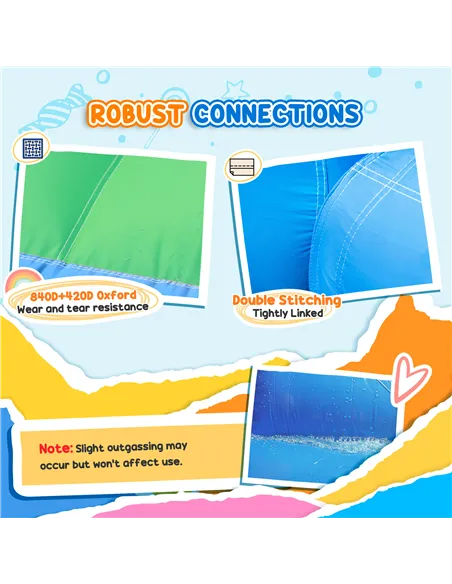 AIYAPLAY 8 in 1 Inflatable Bounce House with 680W Blower, Slide, 2 Pools, Basketball Hoop, Climbing Wall, Water Gun, Ring Toss