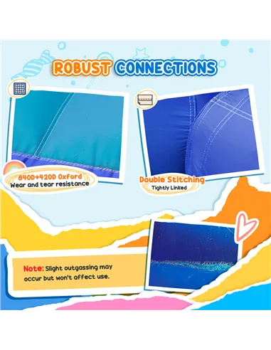 AIYAPLAY 5 in 1 Bouncy Castle for Children with 550W Blower, Water Slide, Splash Pool, Jumping Area, Climbing Wall, Cannon