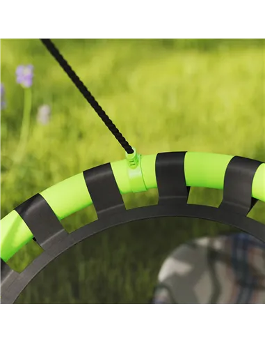 AIYAPLAY 60cm Diameter Kid Nest Swing Seat with Height Adjustable Ropes, for Outdoor, Indoor, Black/Green