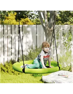 AIYAPLAY 100cm Diameter Nest Seat for Kids with Height Adjustable Hanging Ropes for Outdoor, Playground, Garden, Green 2