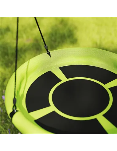 AIYAPLAY 100cm Diameter Nest Seat for Kids with Height Adjustable Hanging Ropes for Outdoor, Playground, Garden, Green