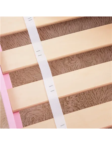 ZONEKIZ Princess-Themed Kids Toddler Bed w/ Cute Patterns, Safety Rails, for Ages 3-6 Years - Pink
