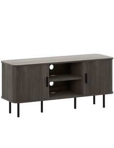 HOMCOM TV Stand Cabinet for TVs up to 55 Inches, TV Unit with Storage Shelves and Cupboard for Living Room, Grey