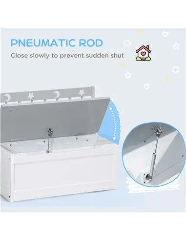 ZONEKIZ 3PCs Kids Furniture Bedroom Set with Bed, Toy Box Bench, Storage Unit with Baskets, Star and Moon Patterns, for 3-6 Year