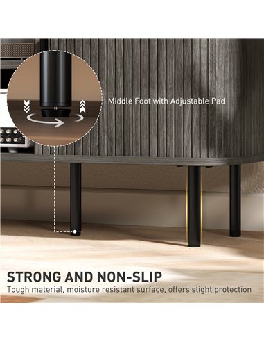 HOMCOM TV Stand Cabinet for TVs up to 55 Inches, TV Unit with Storage Shelves and Cupboard for Living Room, Grey