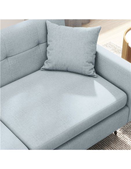 HOMCOM 165cm 3 Seater Sofa for Living Room, Modern Fabric Couch, Tufted Small Couch Sofa Settee with Steel Legs and 2 Storage Po