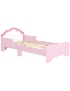 ZONEKIZ Toddler Bed Frame, Princess Bed for Kids, Cloud-Design, 143 x 74 x 55cm - Pink