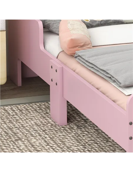 ZONEKIZ Toddler Bed Frame, Princess Bed for Kids, Cloud-Design, 143 x 74 x 55cm - Pink