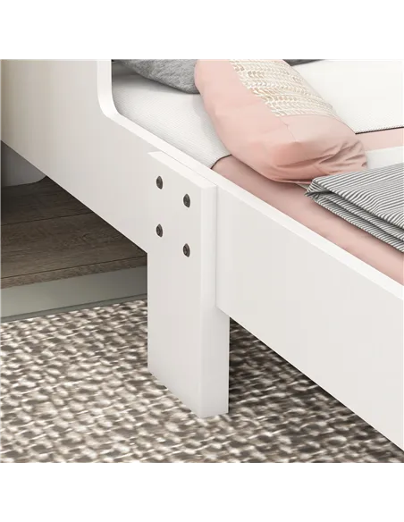 ZONEKIZ Unicorn-Designed Toddler Bed, Kids Bedroom Furniture, for Ages 3-6 Years, 143 x 74 x 67cm - White