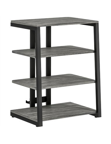HOMCOM HiFi Stand, with Four Storage Shelves - Dark Grey