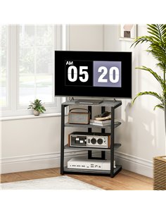 HOMCOM HiFi Stand, with Four Storage Shelves - Dark Grey 2