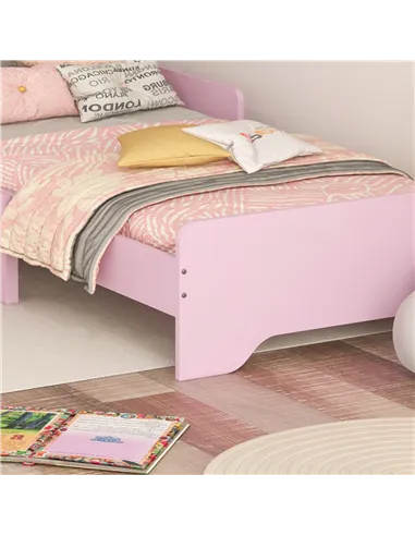 ZONEKIZ Wooden Kids Bedroom Furniture Set with Kids Dressing Table, Stool, Bed, for 3-6 Years, Cloud-Design